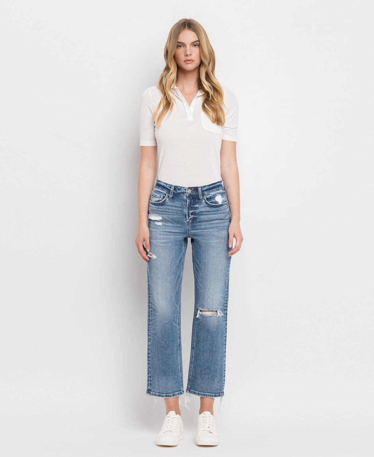 High Rise, Distressed Jeans