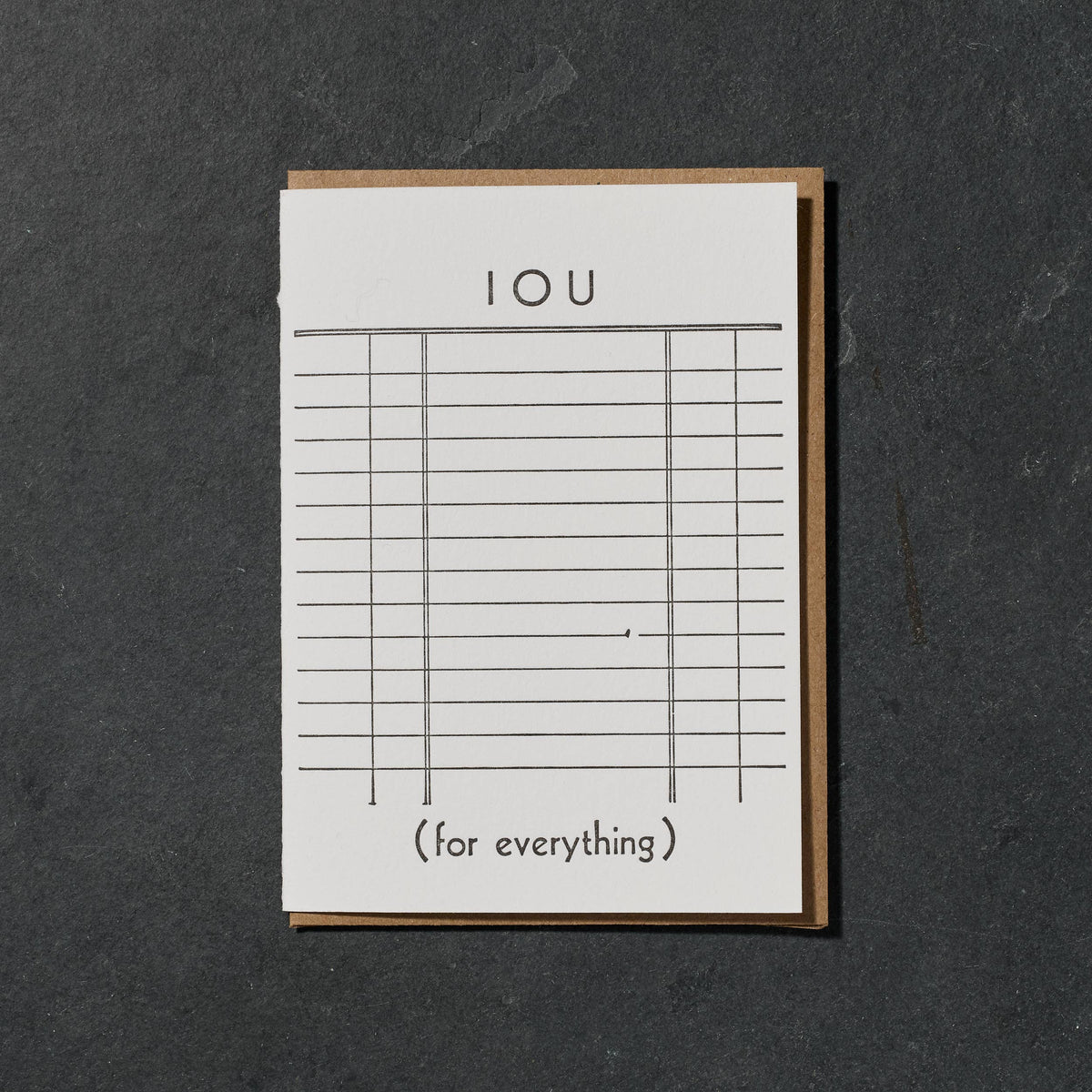 IOU for Everything Card