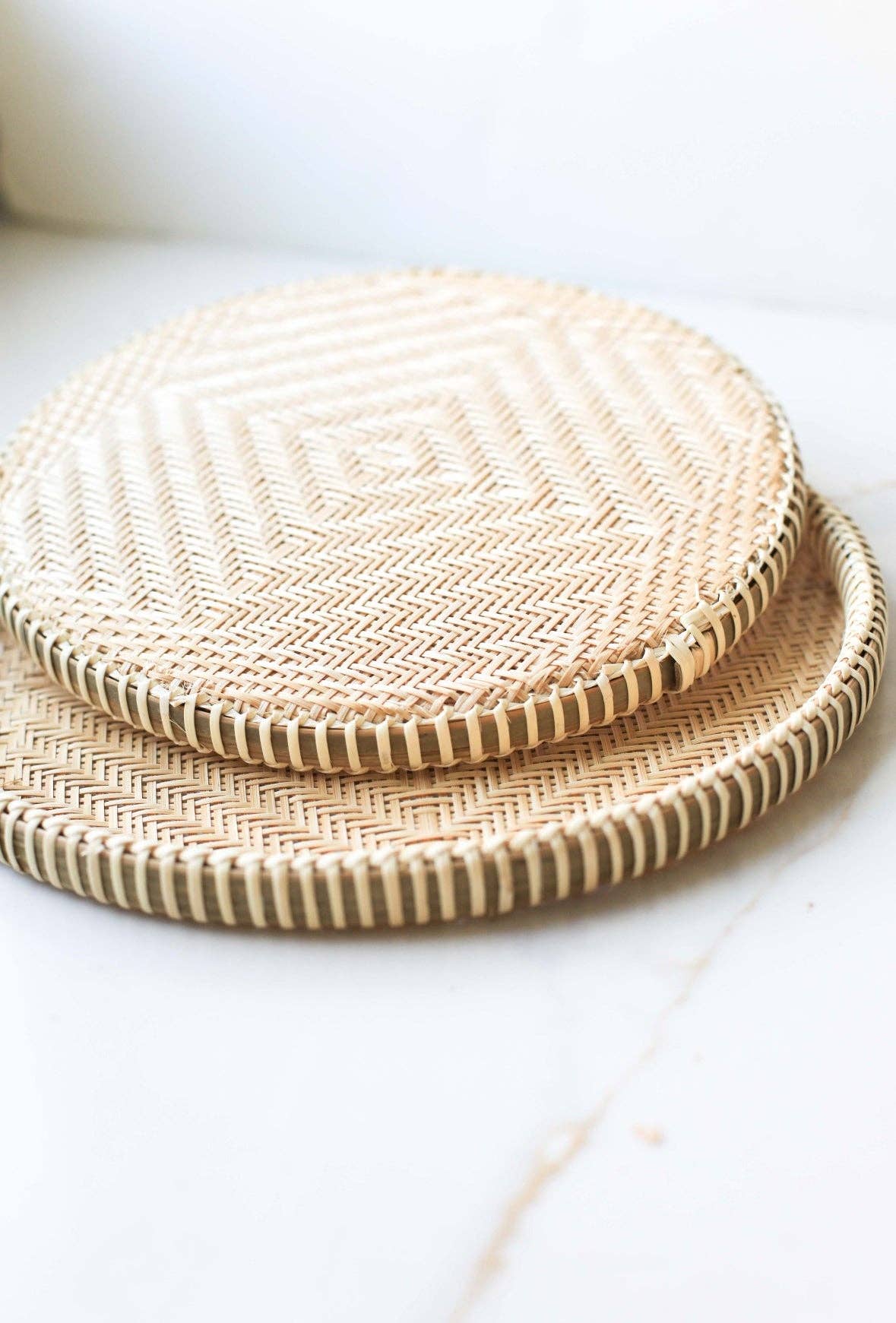 Bamboo Woven Round Tray