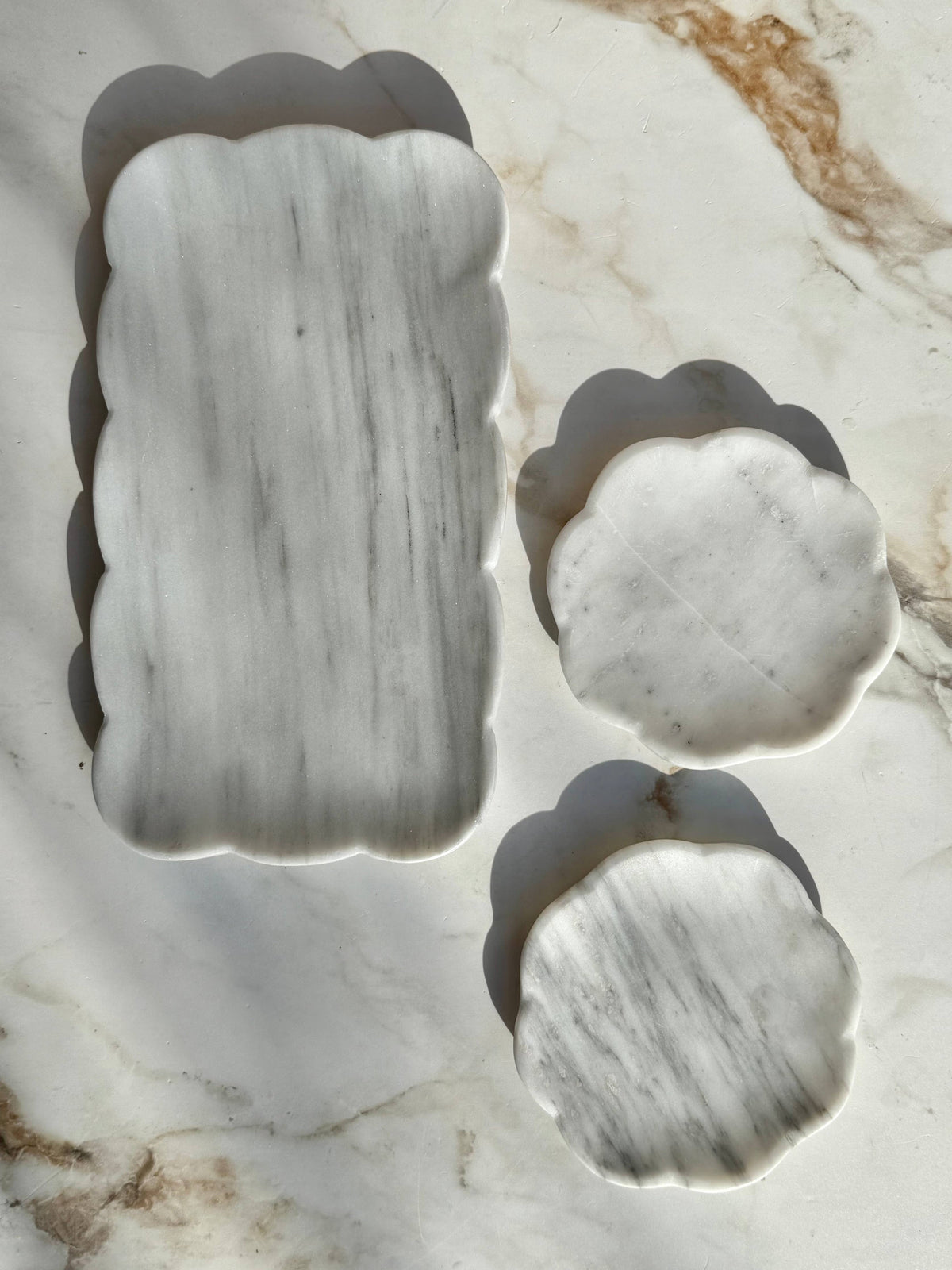 Josaphine Marble Tray, White
