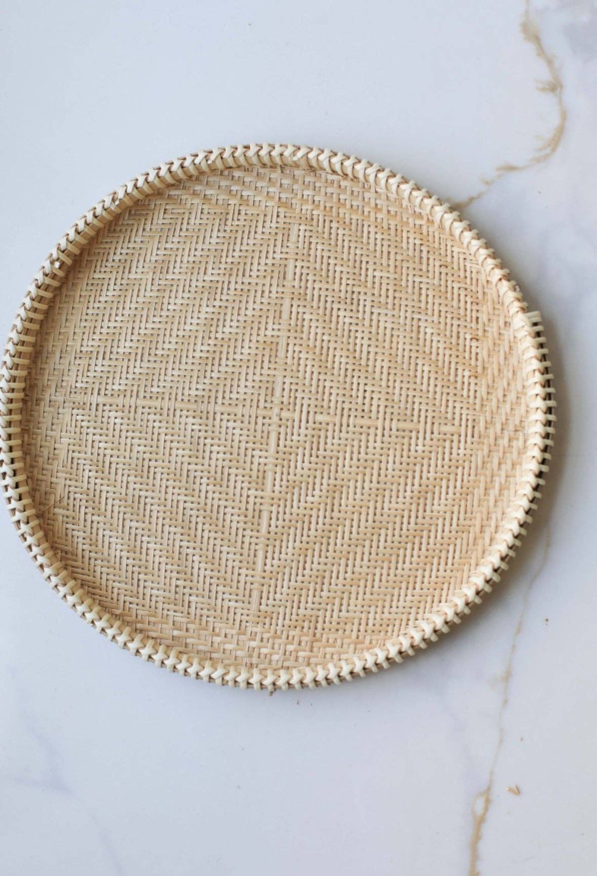 Bamboo Woven Round Tray