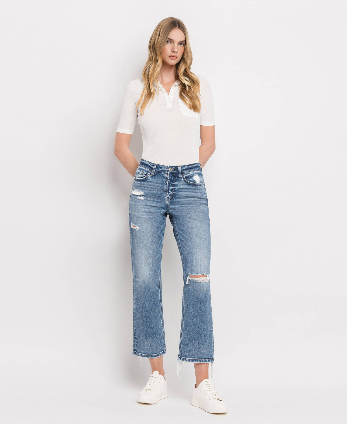 High Rise, Distressed Jeans