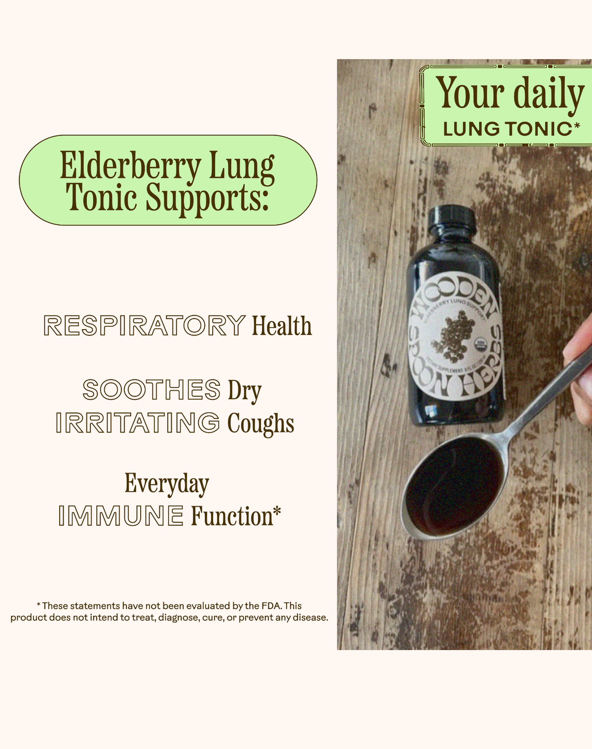 Elderberry Lung Support- Wooden Spoon