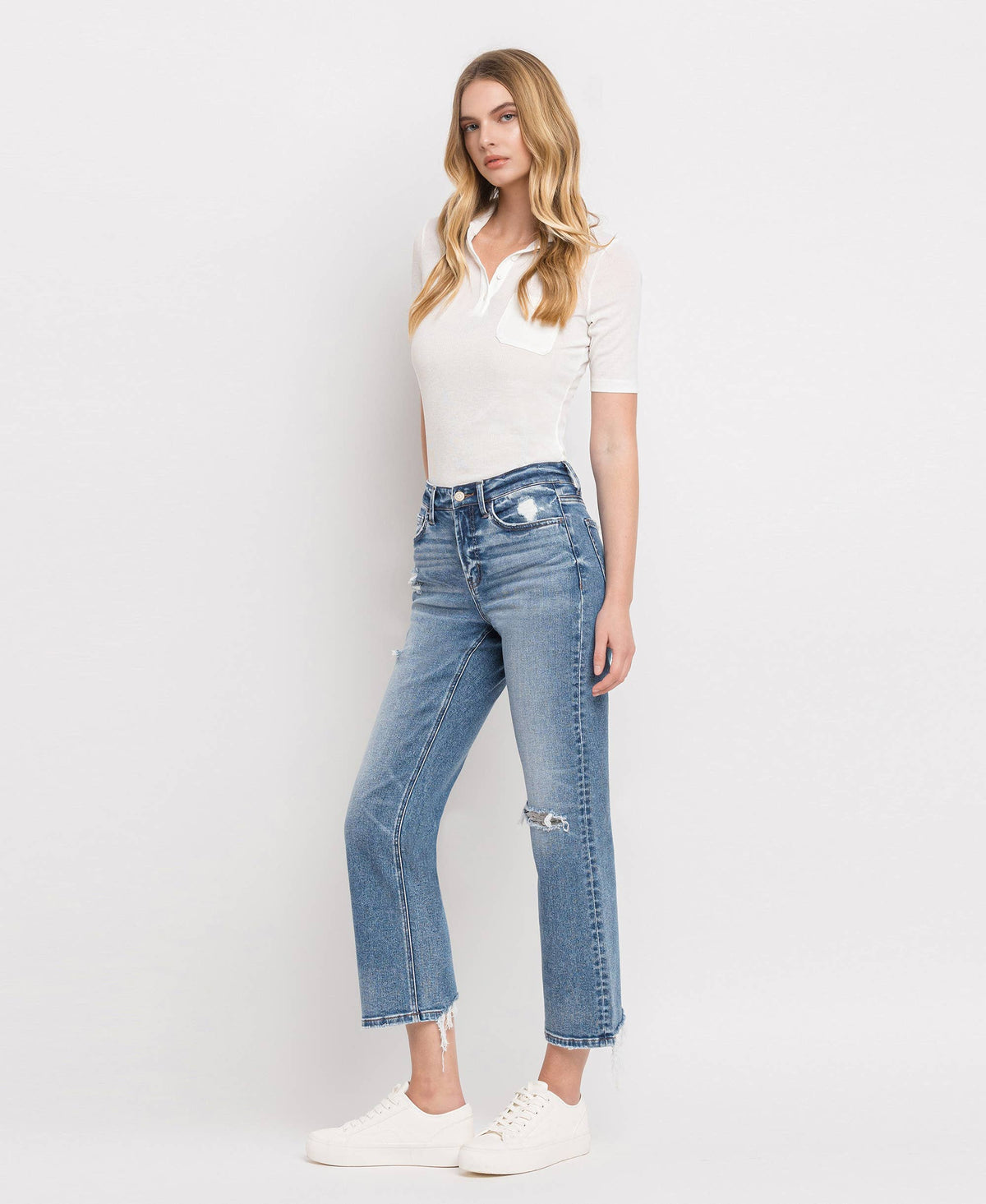 High Rise, Distressed Jeans