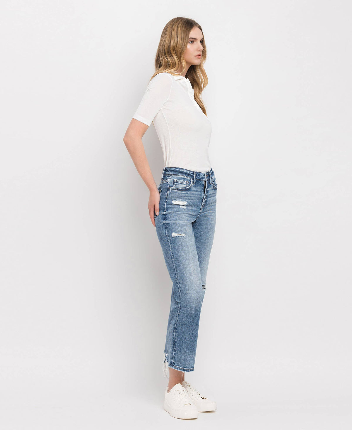 High Rise, Distressed Jeans