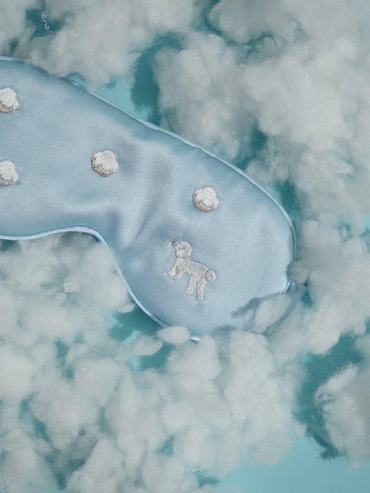 "Pan Pan" Silk Sleep Eye Mask: Sky Blue