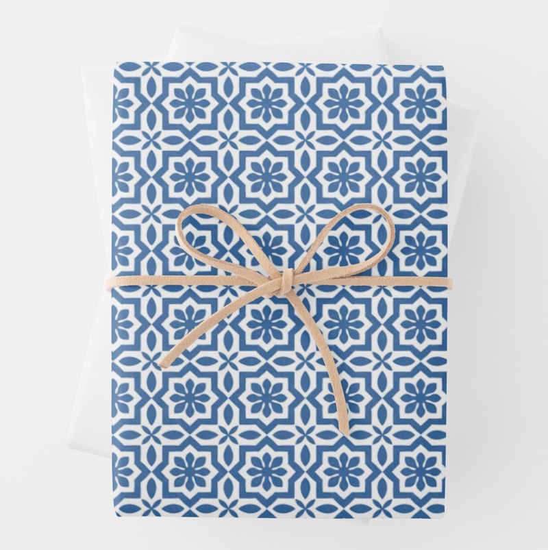 Blue Geometric Wrapping Paper