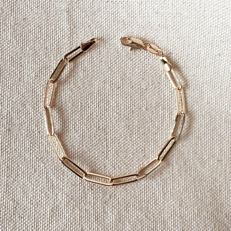 Paperclip Bracelet 18k Gold