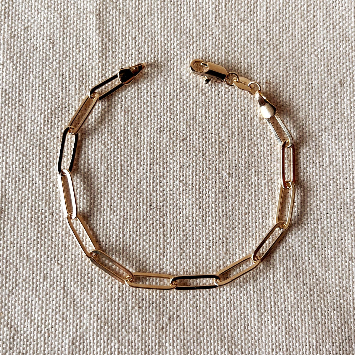 Paperclip Bracelet 18k Gold