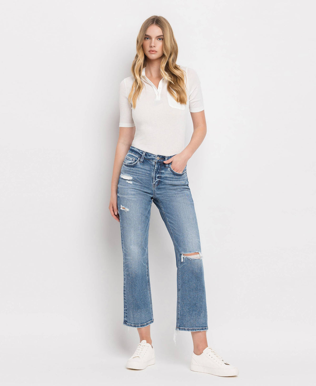 High Rise, Distressed Jeans
