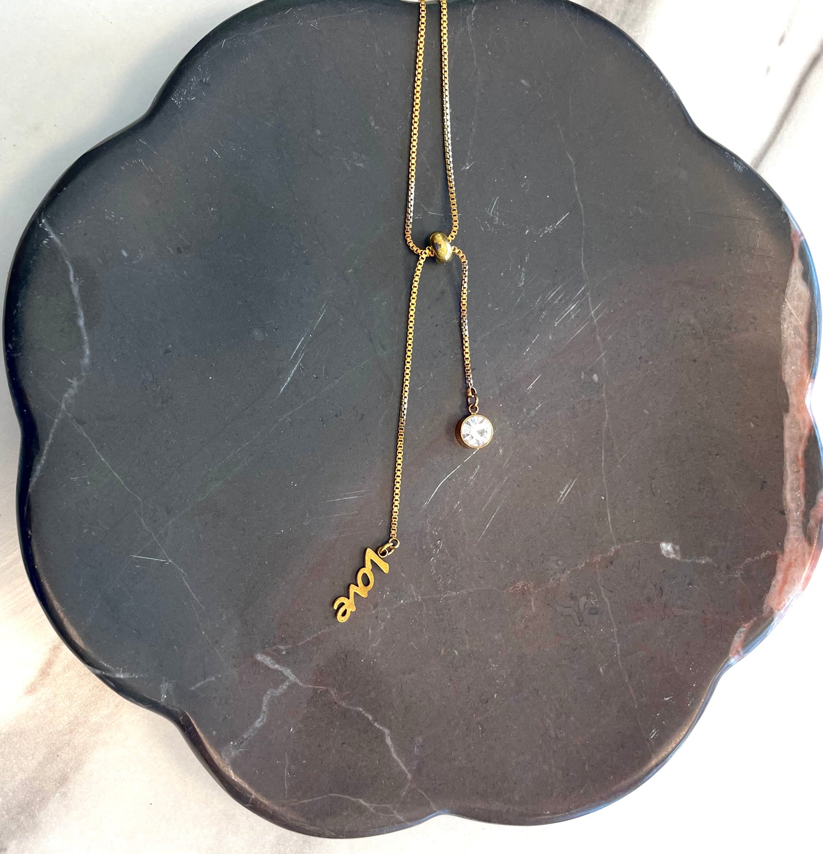 Love Dangle Box Chain - Necklace