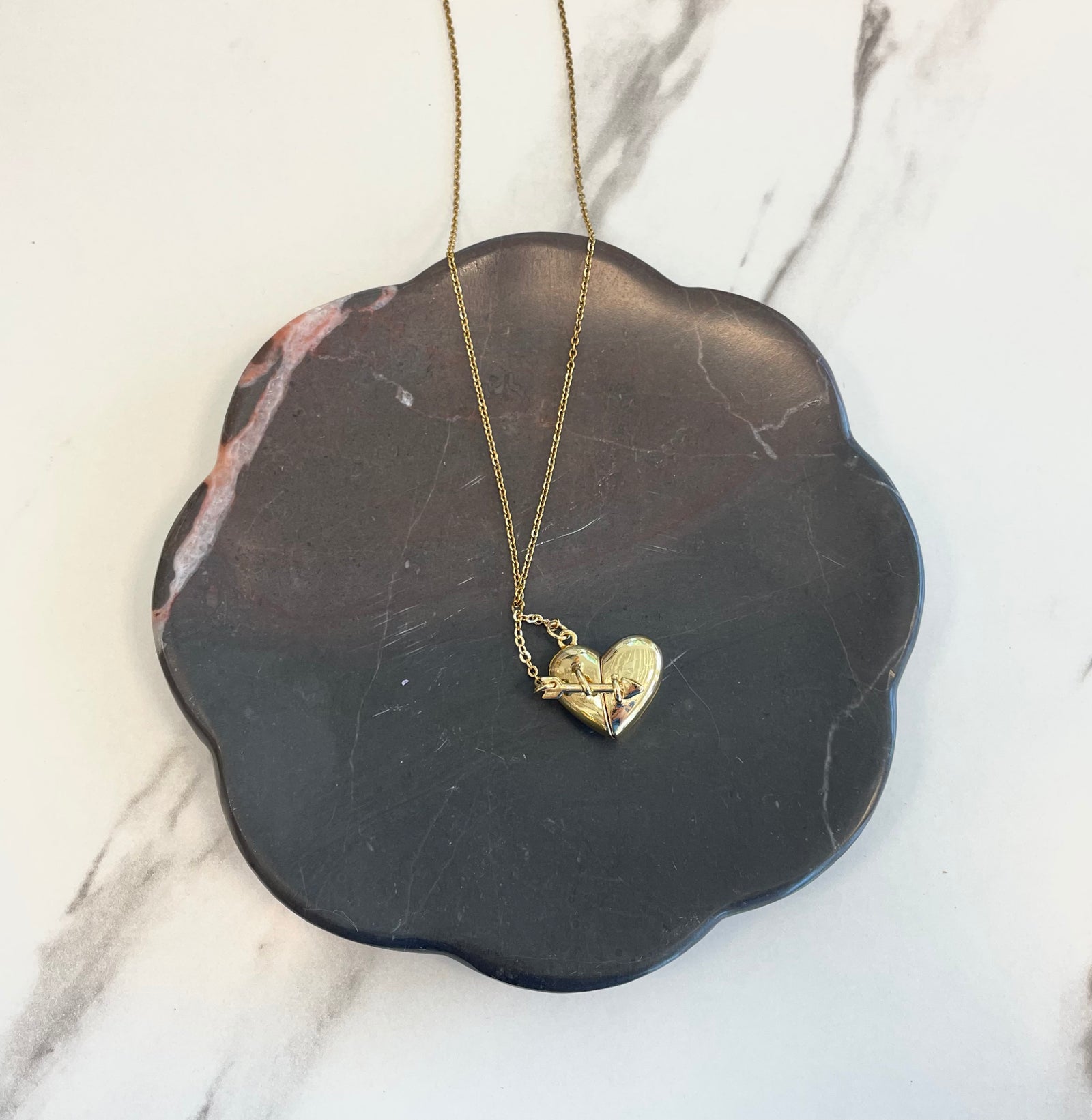 Bubble Heart and Arrow  - Necklace