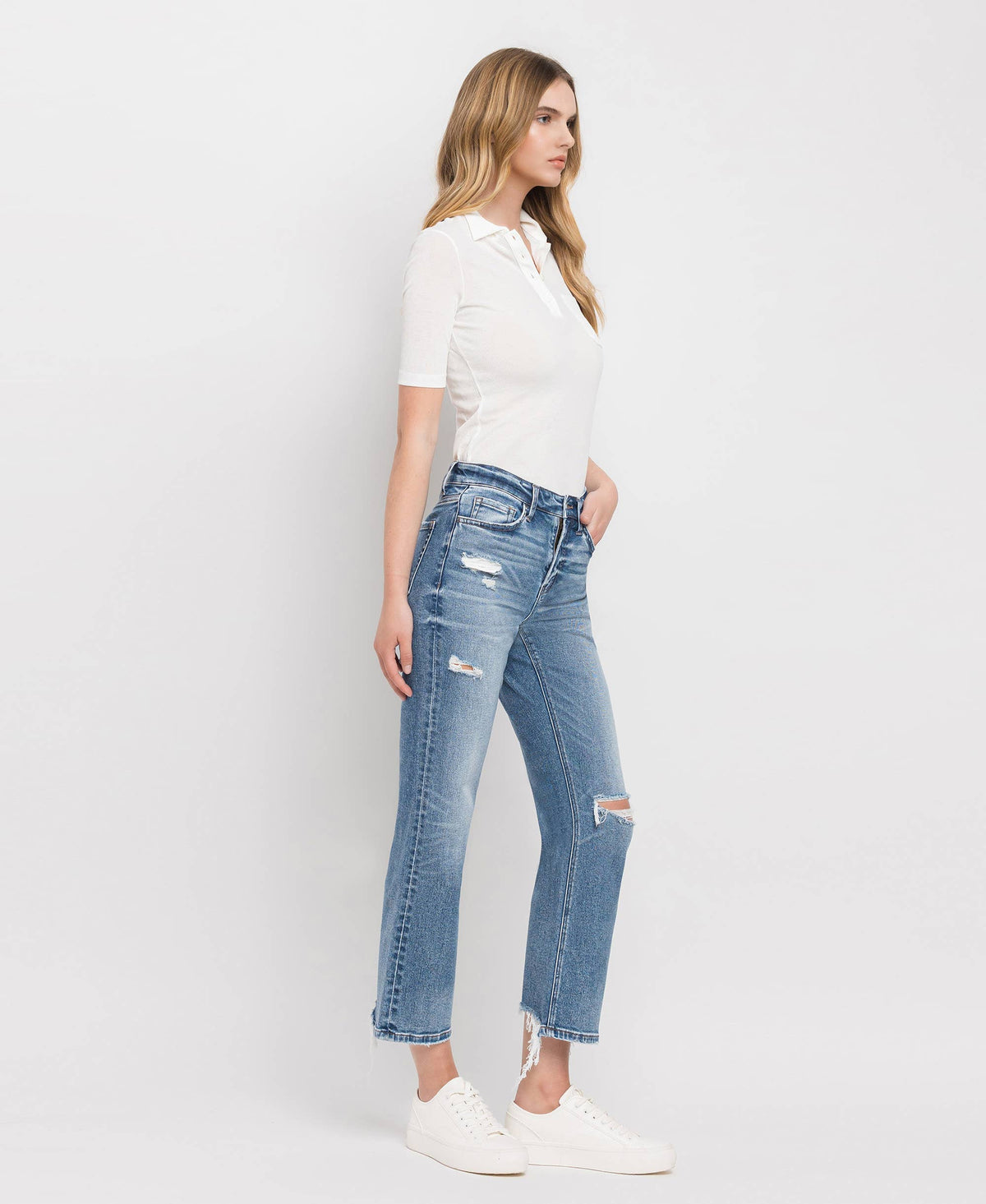 High Rise, Distressed Jeans