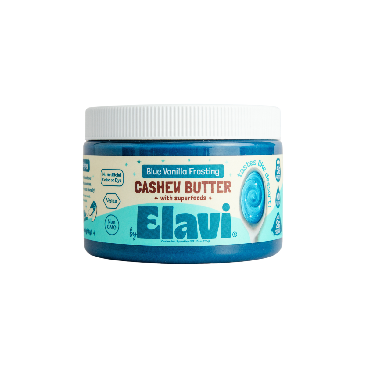 Blue Vanilla Cashew Butter w/ Spirulina: Vegan, Non-GMO