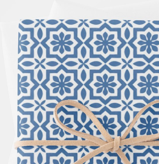 Blue Geometric Wrapping Paper