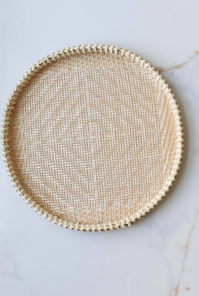 Bamboo Woven Round Tray