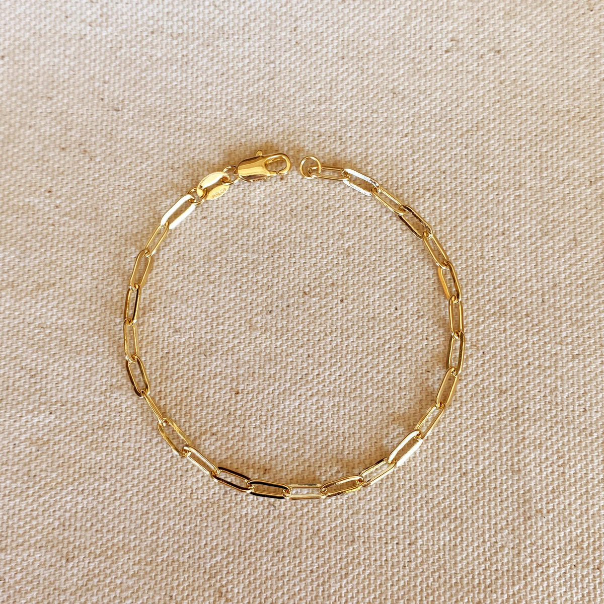 Paperclip Bracelet 18k Gold