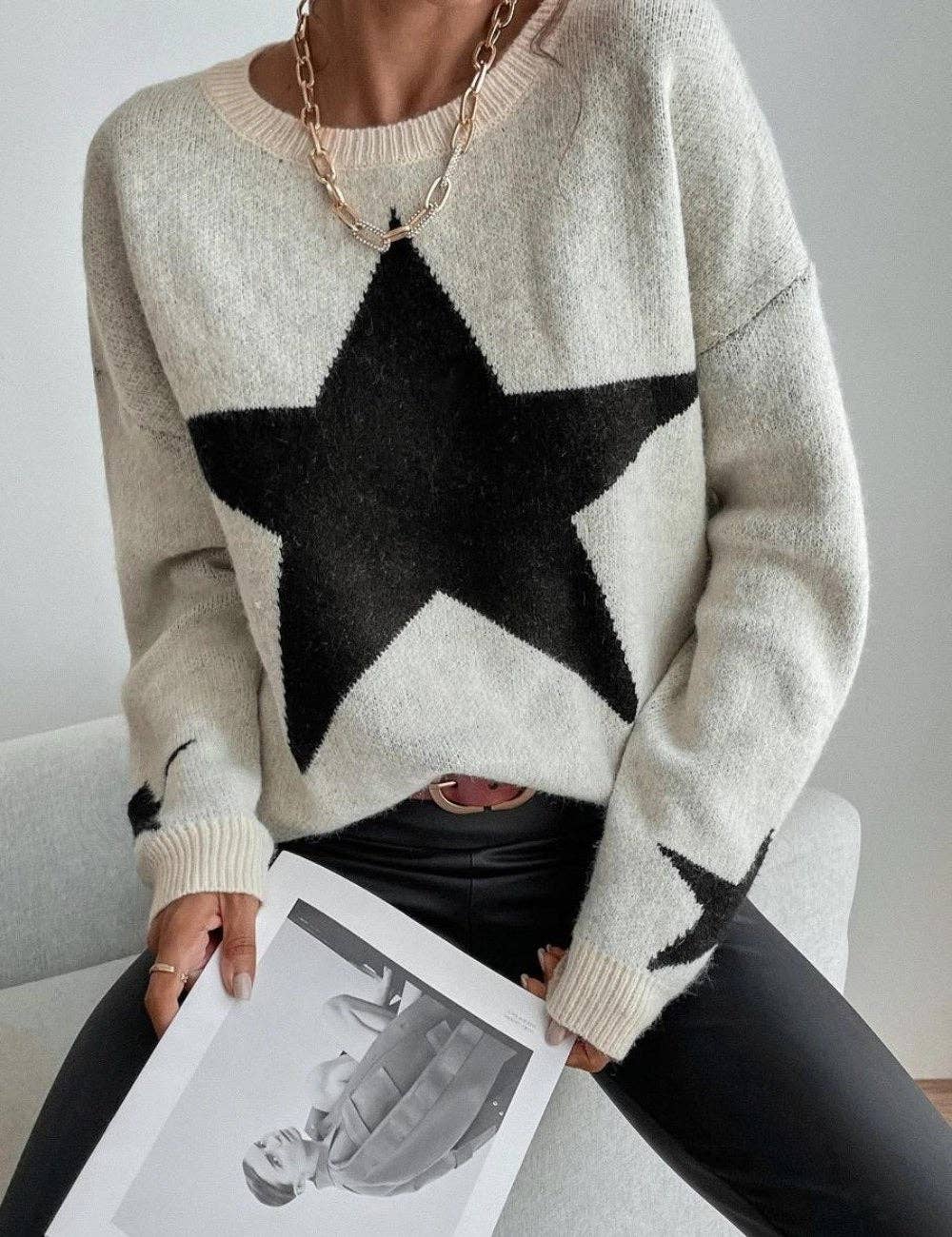 Jacquard Pullover Sweater