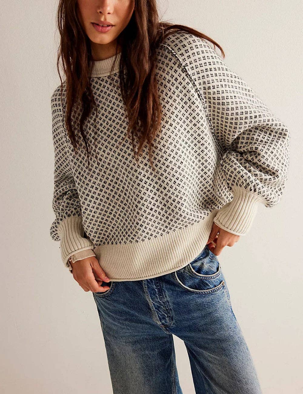 Jacquard Pullover Sweater